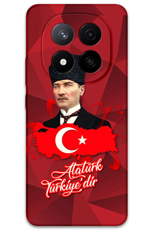 Xiaomi Redmi Note 14 Pro 4G Uyumlu Atatürk Desenli Telefon Kılıfı + Ekran Koruyucu - 5851