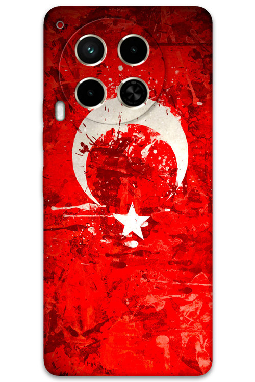 Tecno Camon 30 Uyumlu Türk Bayrağı Desenli Telefon Kılıfı + Ekran Koruyucu - 5847