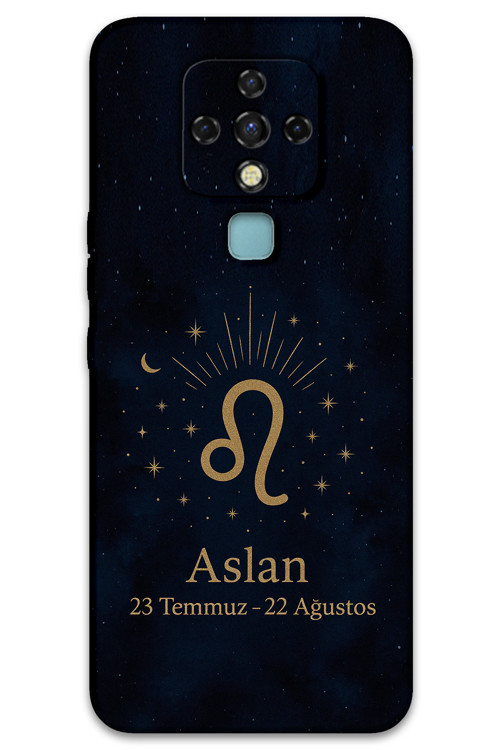 Tecno Camon 16 Uyumlu Aslan Burcu Desenli Telefon Kılıfı + Ekran Koruyucu - 5772