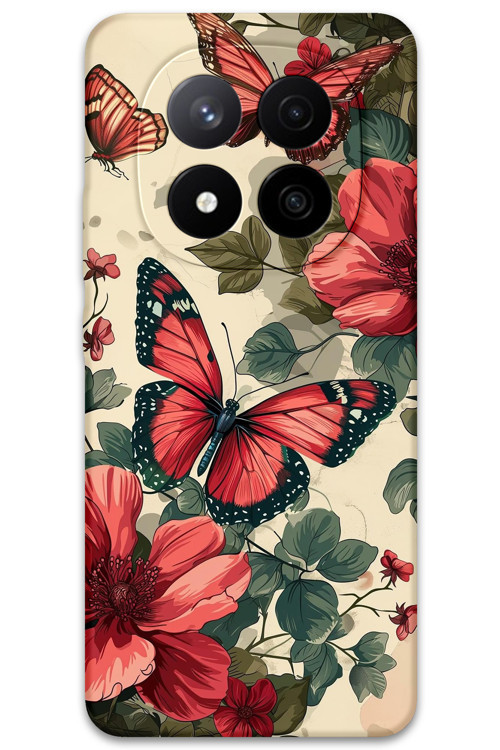 Xiaomi Redmi Note 14 Pro 4G Uyumlu Kelebek Desenli Telefon Kılıfı + Ekran Koruyucu - 5795