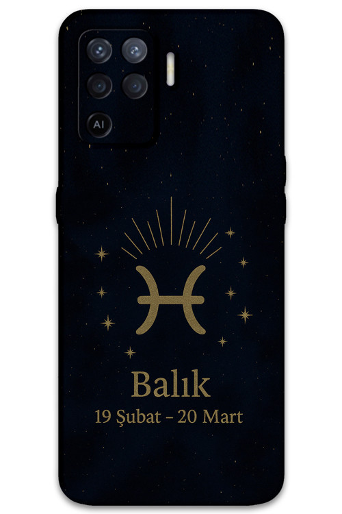 Oppo Reno 5 Lite Uyumlu Balık Burcu Desenli Telefon Kılıfı + Ekran Koruyucu - 5779