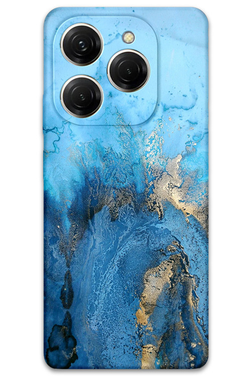 Tecno Spark 20 Pro Uyumlu Mermer Desenli Telefon Kılıfı + Ekran Koruyucu - 5812