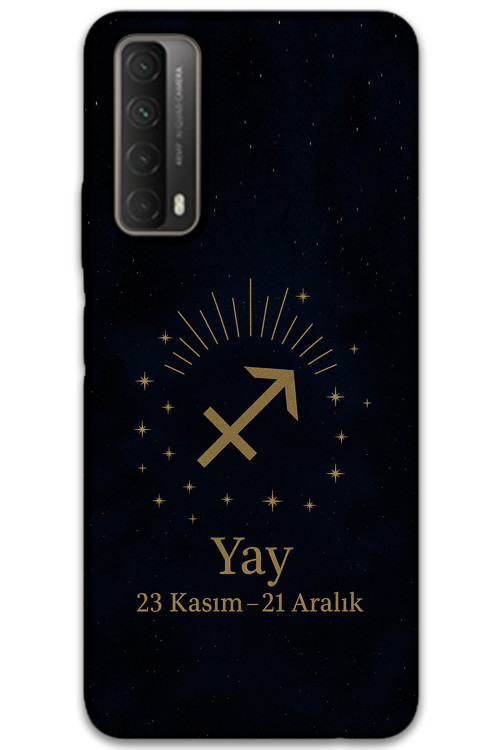 Huawei P Smart 2021 Uyumlu Yay Burcu Desenli Telefon Kılıfı + Ekran Koruyucu - 5776