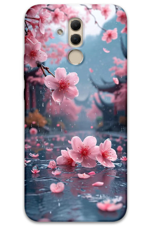 Huawei Mate 20 Lite Uyumlu Çiçek Desenli Telefon Kılıfı + Ekran Koruyucu - 5794