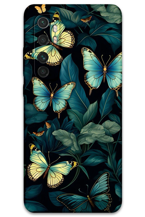 Xiaomi Mi Note 10 Lite Uyumlu Kelebek Desenli Telefon Kılıfı + Ekran Koruyucu - 5791