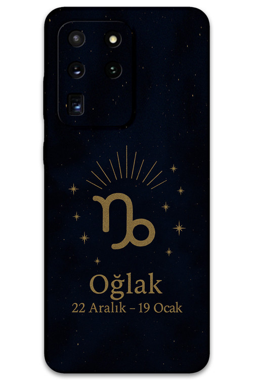 Galaxy S20 Ultra Uyumlu Oğlak Burcu Desenli Telefon Kılıfı + Ekran Koruyucu - 5777