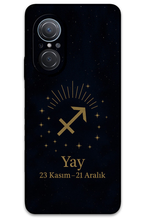 Huawei Nova 9 Se Uyumlu Yay Burcu Desenli Telefon Kılıfı + Ekran Koruyucu - 5776