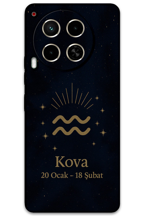 Tecno Camon 30 Uyumlu Kova Burcu Desenli Telefon Kılıfı + Ekran Koruyucu - 5778