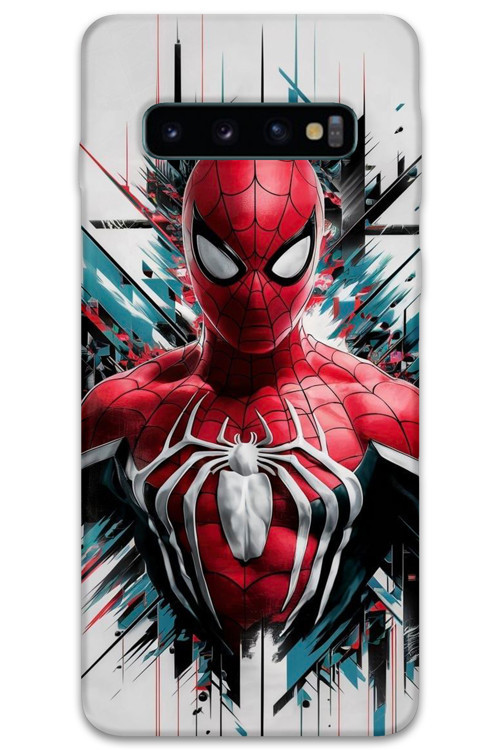 Galaxy S10 Plus Uyumlu Spiderman Desenli Telefon Kılıfı + Ekran Koruyucu - 5831