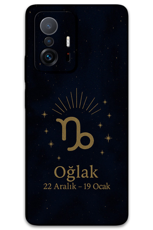 Xiaomi Mi 11T Pro Uyumlu Oğlak Burcu Desenli Telefon Kılıfı + Ekran Koruyucu - 5777