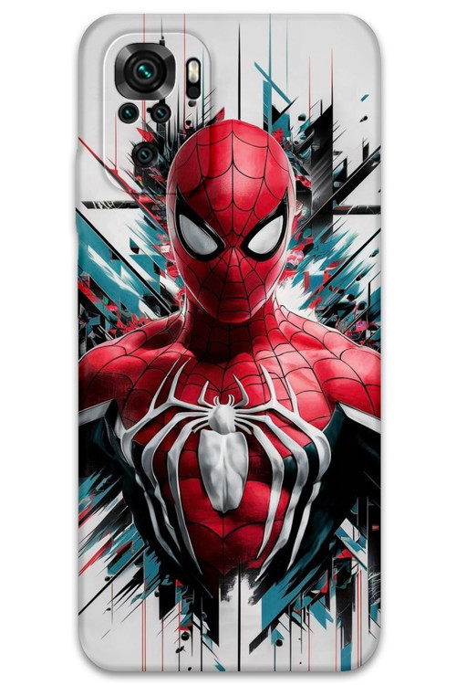 Xiaomi Redmi Note 10 Uyumlu Spiderman Desenli Telefon Kılıfı + Ekran Koruyucu - 5831