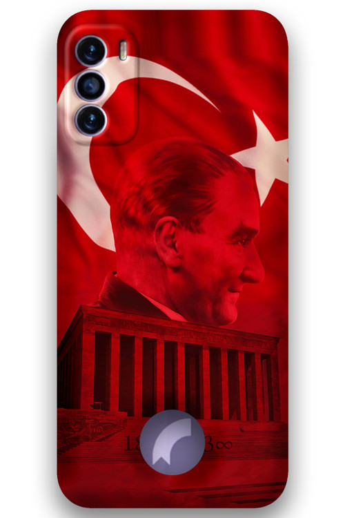 Reeder S19 Max Pro S Uyumlu Atatürk Desenli Telefon Kılıfı + Ekran Koruyucu - 5848
