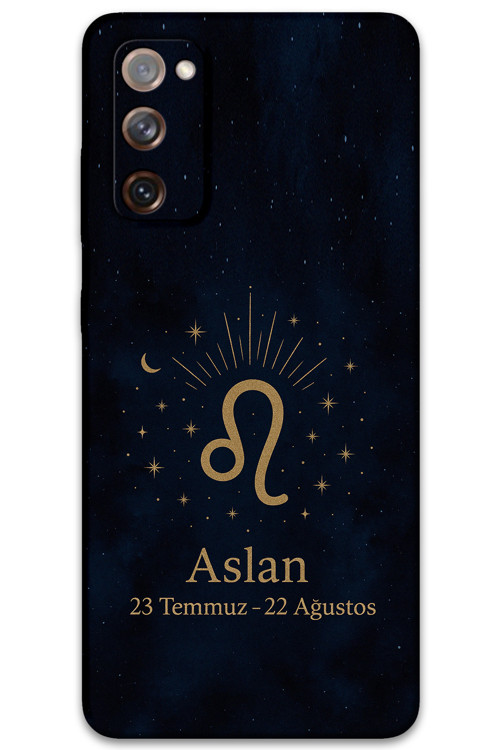 Galaxy S20 Fe Uyumlu Aslan Burcu Desenli Telefon Kılıfı + Ekran Koruyucu - 5772