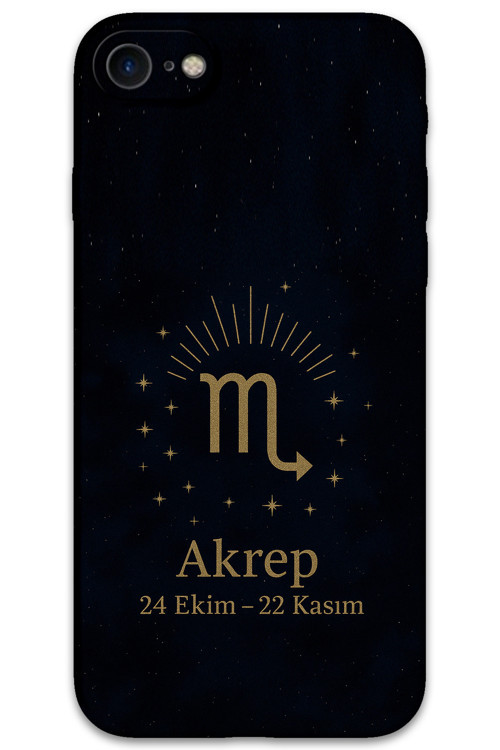 İphone Se 2022 Uyumlu Akrep Burcu Desenli Telefon Kılıfı + Ekran Koruyucu - 5775