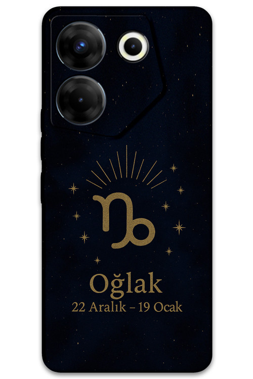 Tecno Camon 20 Pro 4G Uyumlu Oğlak Burcu Desenli Telefon Kılıfı + Ekran Koruyucu - 5777