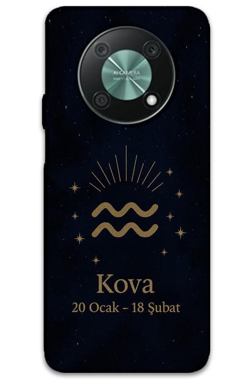 Huawei Nova Y90 Uyumlu Kova Burcu Desenli Telefon Kılıfı + Ekran Koruyucu - 5778