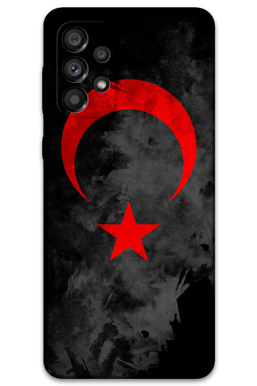 Galaxy A23 Uyumlu Türk Bayrağı Desenli Telefon Kılıfı + Ekran Koruyucu - 5852