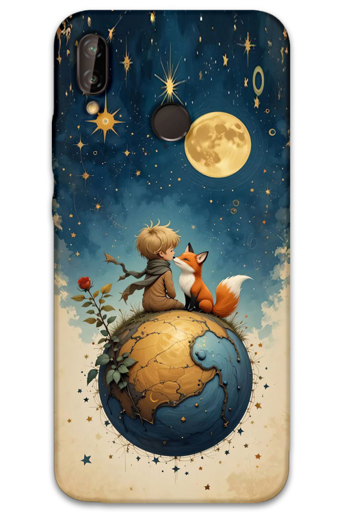 Huawei P20 Lite Uyumlu Çizgi Film Desenli Telefon Kılıfı + Ekran Koruyucu - 5823
