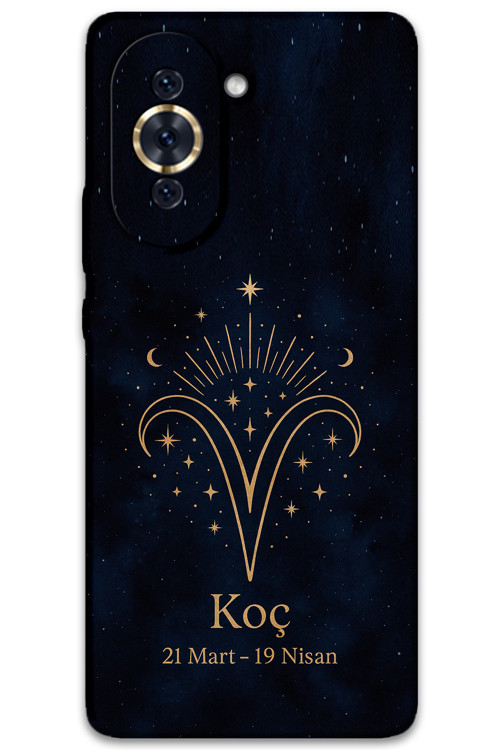 Huawei Nova 10 Uyumlu Koç Burcu Desenli Telefon Kılıfı + Ekran Koruyucu - 5768
