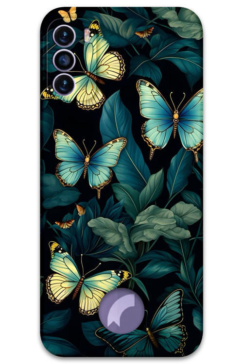 Reeder S19 Max Pro S Uyumlu Kelebek Desenli Telefon Kılıfı + Ekran Koruyucu - 5791