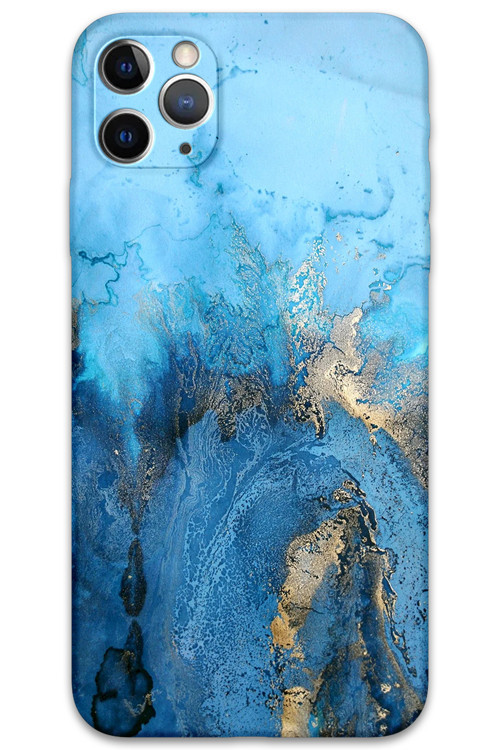İphone 11 Pro Max Uyumlu Mermer Desenli Telefon Kılıfı + Ekran Koruyucu - 5812