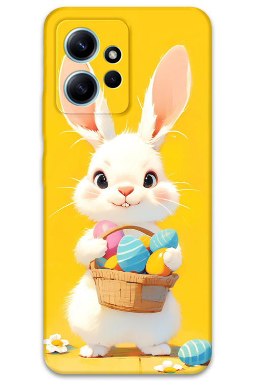 Xiaomi Redmi Note 12 4G Uyumlu Tavşan Desenli Telefon Kılıfı + Ekran Koruyucu - 5806