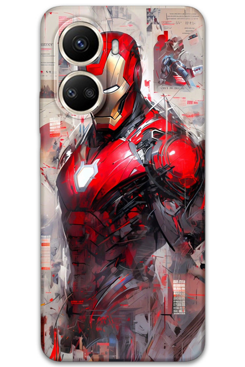 Huawei Nova 10 Se Uyumlu İronman Desenli Telefon Kılıfı + Ekran Koruyucu - 5828
