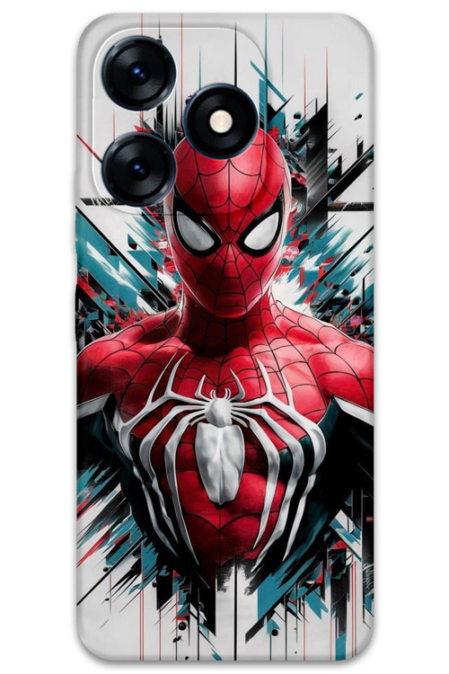 Tecno Spark 20C Uyumlu Spiderman Desenli Telefon Kılıfı + Ekran Koruyucu - 5831