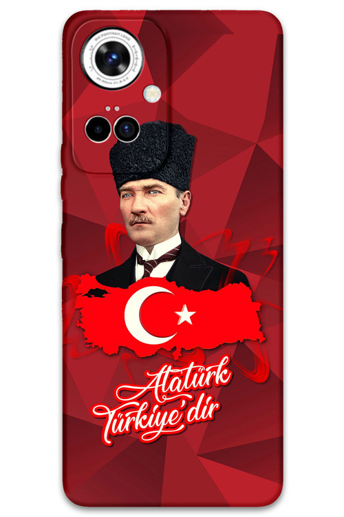 Tecno Camon 19 Pro Uyumlu Atatürk Desenli Telefon Kılıfı + Ekran Koruyucu - 5851