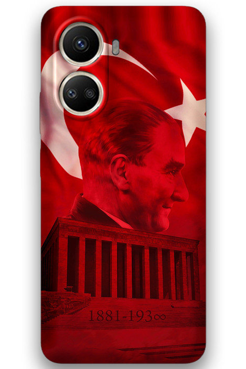 Huawei Nova 10 Se Uyumlu Atatürk Desenli Telefon Kılıfı + Ekran Koruyucu - 5848