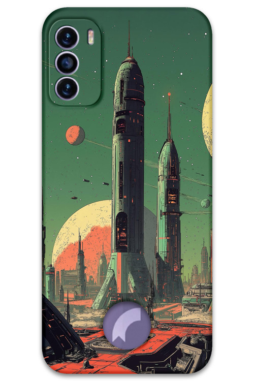 Reeder S19 Max Pro S Uyumlu Uzay Desenli Telefon Kılıfı + Ekran Koruyucu - 5870