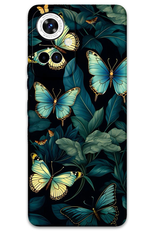 Tecno Camon 19 Pro Uyumlu Kelebek Desenli Telefon Kılıfı + Ekran Koruyucu - 5791