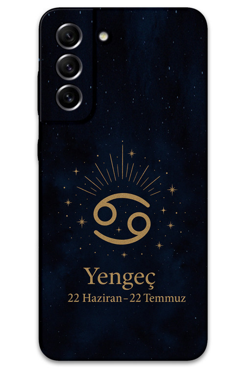 Galaxy S22 Plus Uyumlu Yengeç Burcu Desenli Telefon Kılıfı + Ekran Koruyucu - 5771