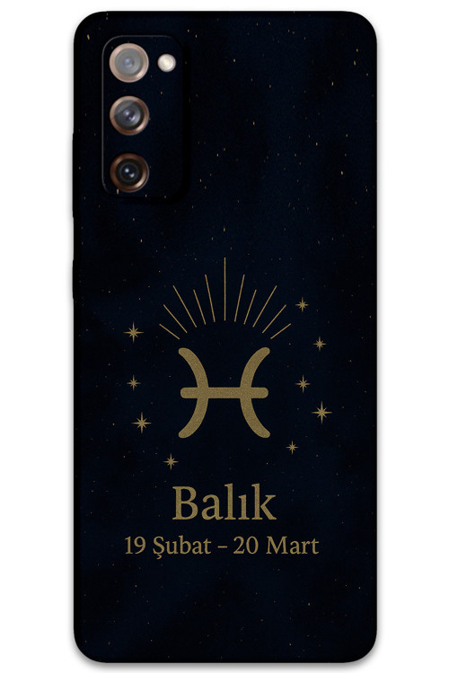 Galaxy S20 Fe Uyumlu Balık Burcu Desenli Telefon Kılıfı + Ekran Koruyucu - 5779