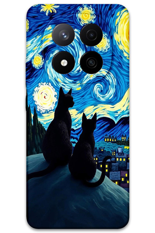 Xiaomi Redmi Note 14 Pro Plus Uyumlu Kedi Desenli Telefon Kılıfı + Ekran Koruyucu - 5782