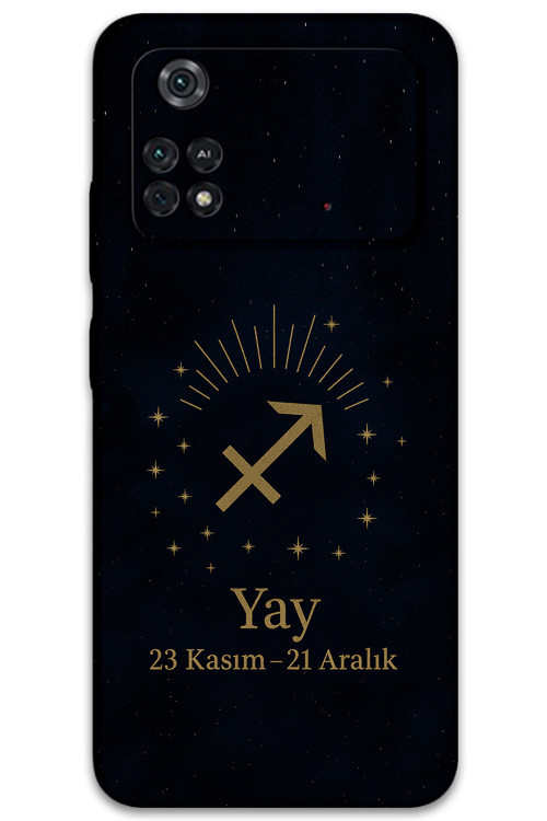 Poco M4 Pro 4G Uyumlu Yay Burcu Desenli Telefon Kılıfı + Ekran Koruyucu - 5776