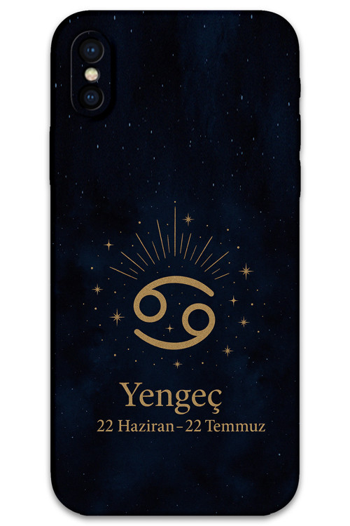 İphone Xs Max Uyumlu Yengeç Burcu Desenli Telefon Kılıfı + Ekran Koruyucu - 5771