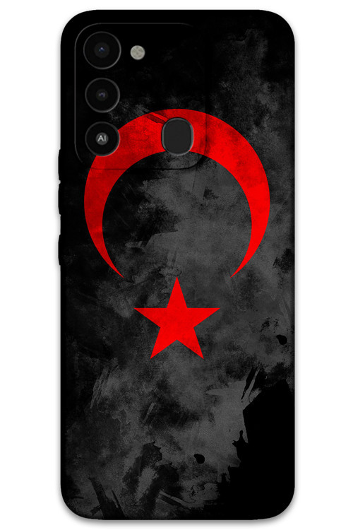 Tecno Spark 8C Uyumlu Türk Bayrağı Desenli Telefon Kılıfı + Ekran Koruyucu - 5852
