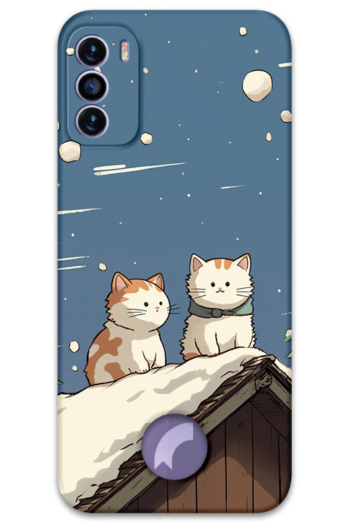 Reeder S19 Max Pro S Uyumlu Kedi Desenli Telefon Kılıfı + Ekran Koruyucu - 5780
