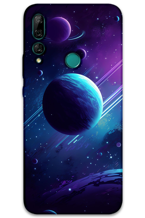 Huawei Y9 Prime 2019 Uyumlu Uzay Desenli Telefon Kılıfı + Ekran Koruyucu - 5866