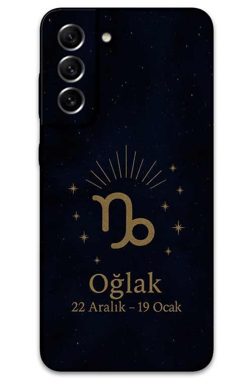 Galaxy S21 Fe Uyumlu Oğlak Burcu Desenli Telefon Kılıfı + Ekran Koruyucu - 5777