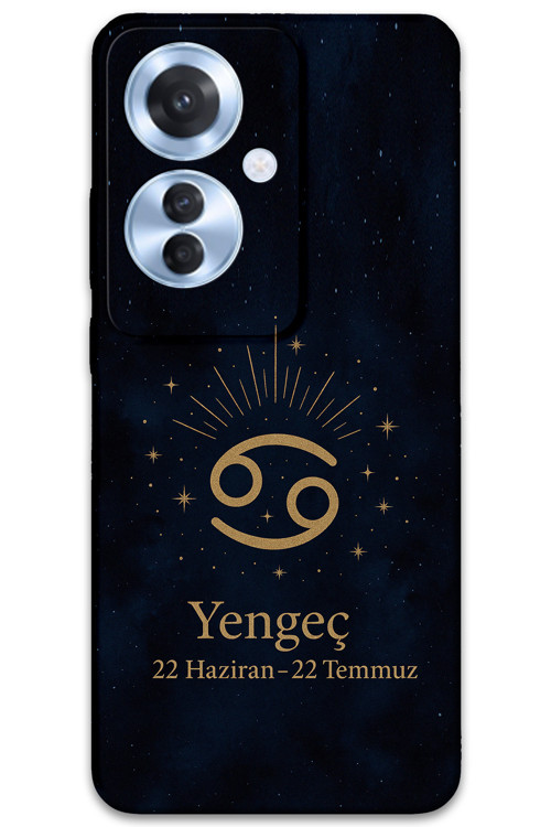 Oppo Reno 11F Uyumlu Yengeç Burcu Desenli Telefon Kılıfı + Ekran Koruyucu - 5771