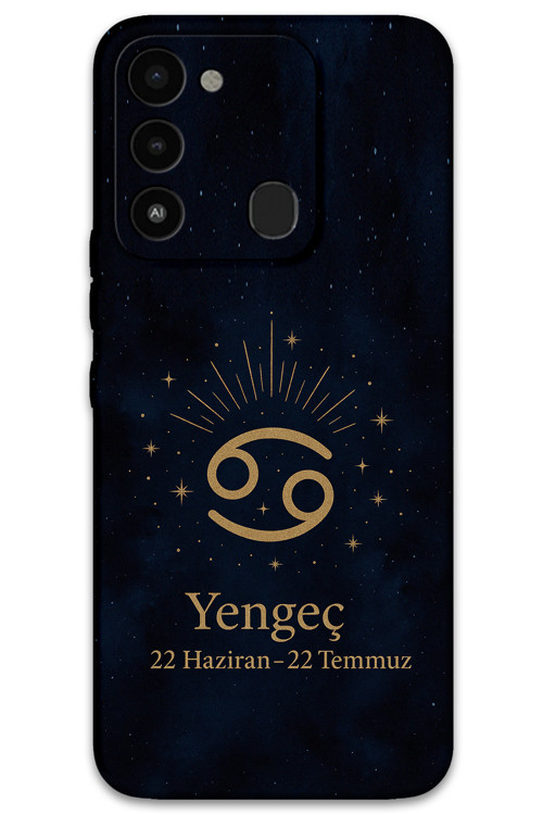 Tecno Spark 8C Uyumlu Yengeç Burcu Desenli Telefon Kılıfı + Ekran Koruyucu - 5771