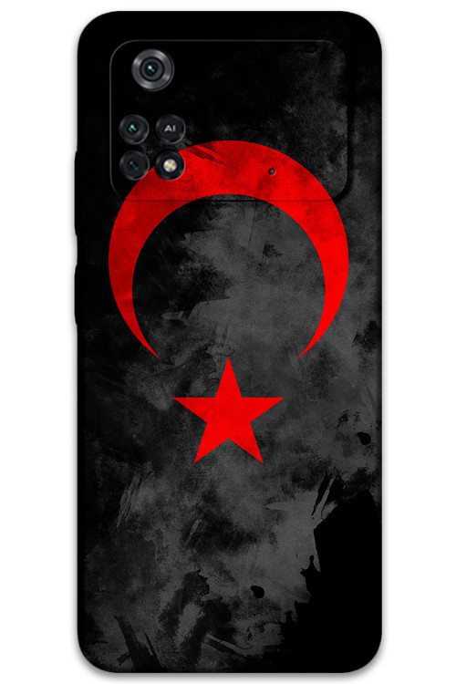 Poco M4 Pro 4G Uyumlu Türk Bayrağı Desenli Telefon Kılıfı + Ekran Koruyucu - 5852