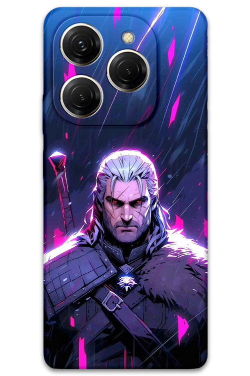 Tecno Spark 20 Pro Uyumlu Geralt Desenli Telefon Kılıfı + Ekran Koruyucu - 5826
