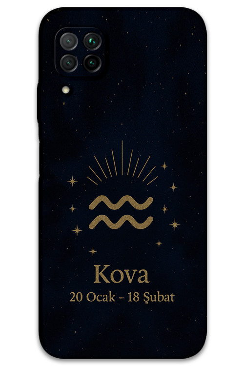 Huawei P40 Lite Uyumlu Kova Burcu Desenli Telefon Kılıfı + Ekran Koruyucu - 5778