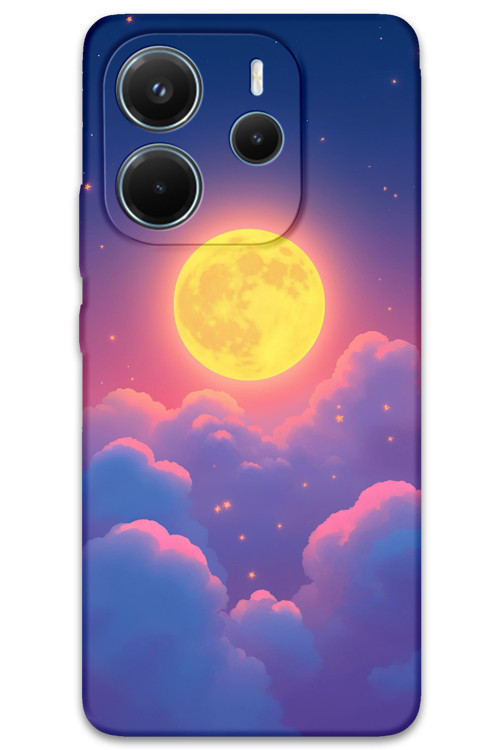 Xiaomi Redmi Note 14 5G Uyumlu Uzay Desenli Telefon Kılıfı + Ekran Koruyucu - 5869