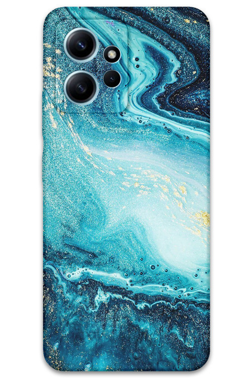 Xiaomi Redmi Note 12 4G Uyumlu Mermer Desenli Telefon Kılıfı + Ekran Koruyucu - 5818