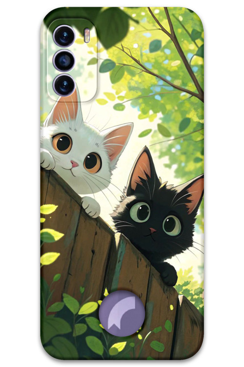 Reeder S19 Max Pro S Uyumlu Kedi Desenli Telefon Kılıfı + Ekran Koruyucu - 5785