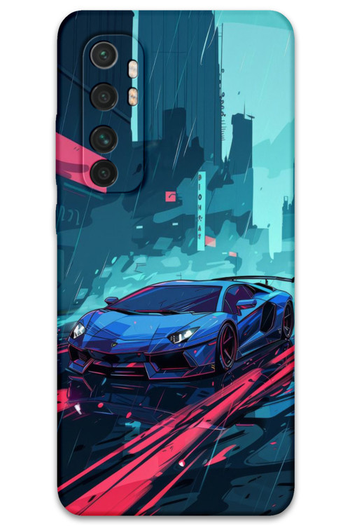 Xiaomi Mi Note 10 Lite Uyumlu Araba Desenli Telefon Kılıfı + Ekran Koruyucu - 5763